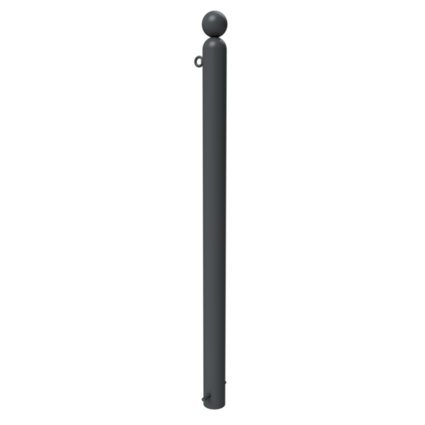Dekorativ puller | Serie 478B | � 76 mm | fastmonteret, til indst�bning i beton med jordanker, total l�ngde ca. 1300 mm | uden l�s | med 1 �je